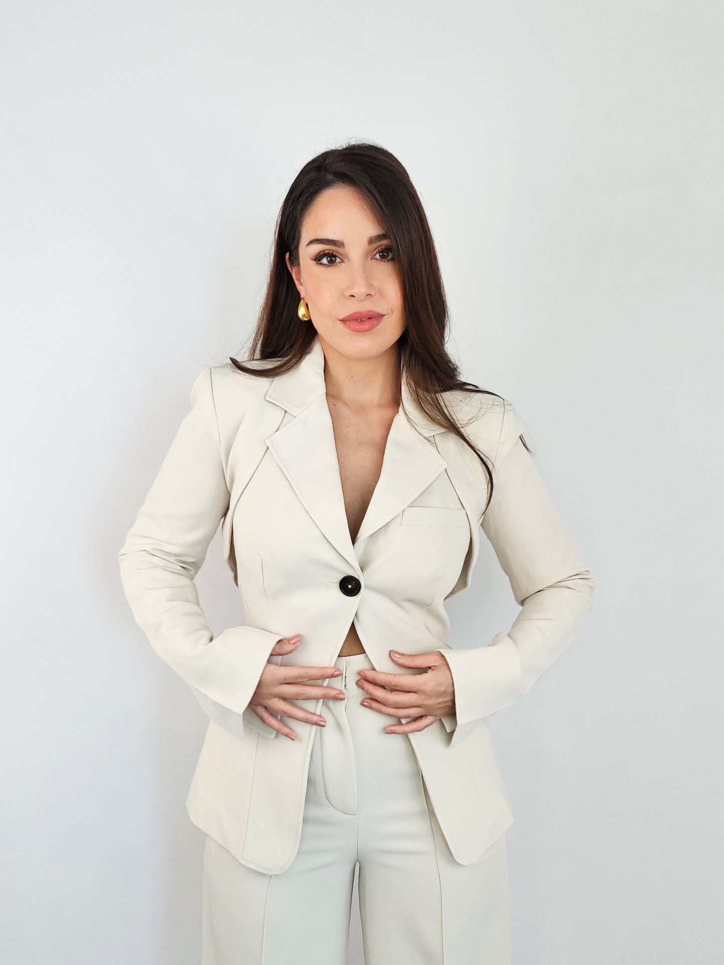 TWO PIECE CREAM BLAZER SET