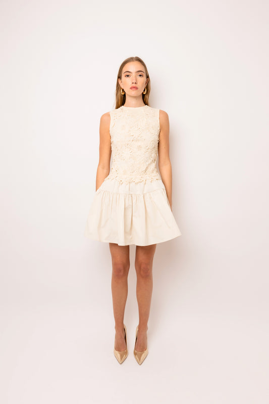 Amy Lynn Sleeveless Crochet Cotton Mini Dress – Summer Party Style