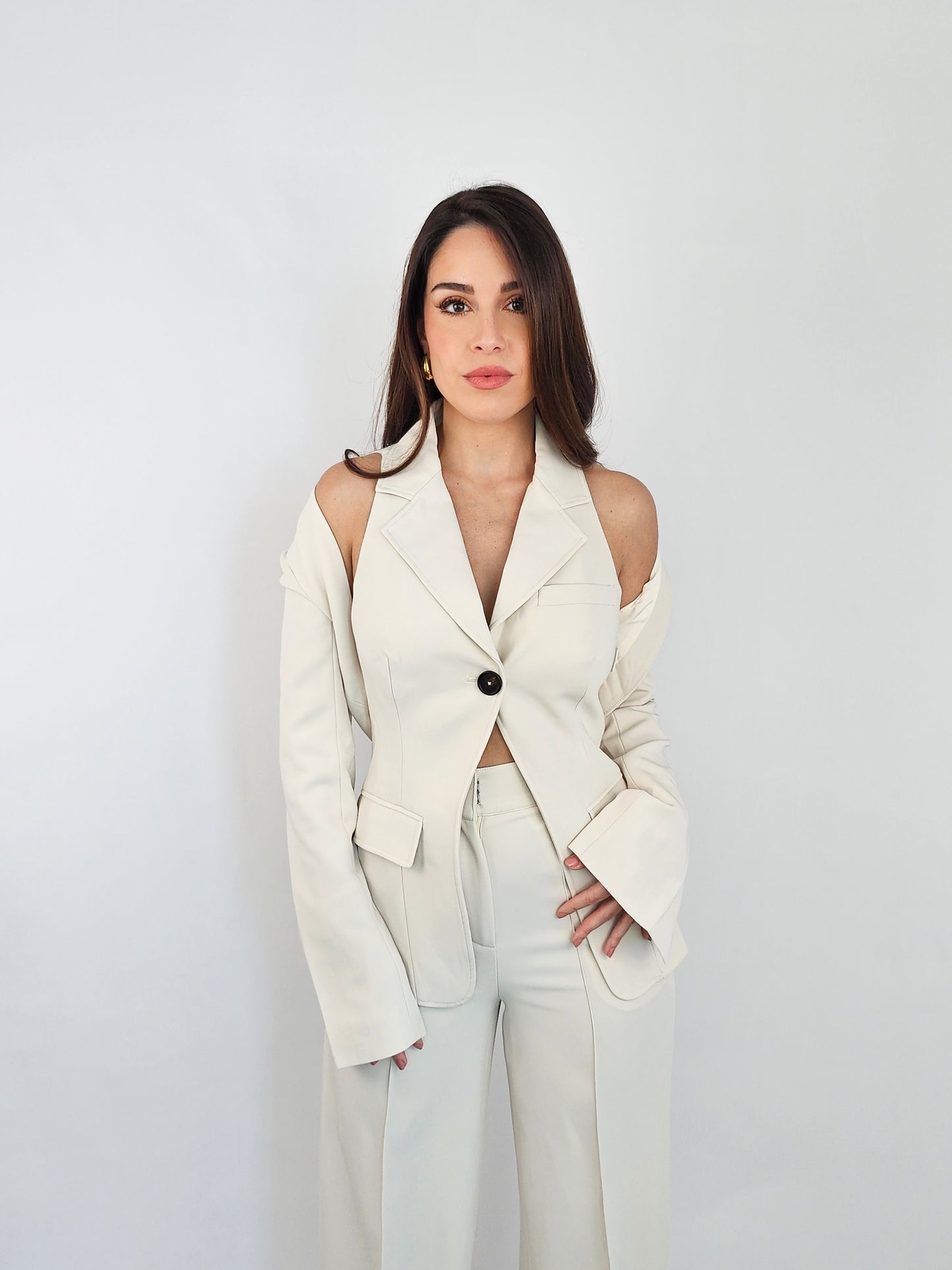TWO PIECE CREAM BLAZER SET