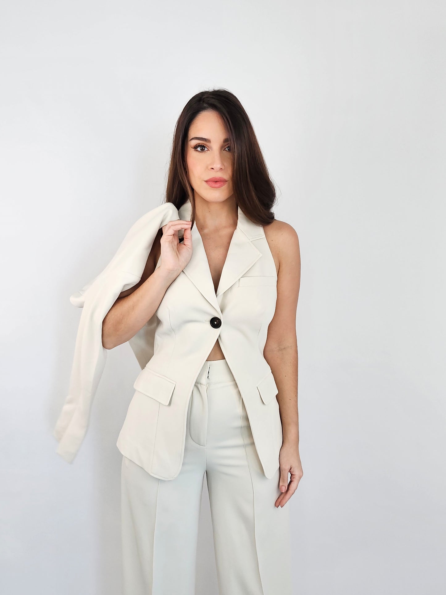 TWO PIECE CREAM BLAZER SET