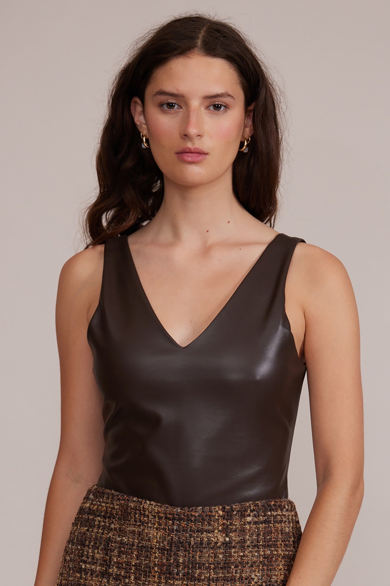 LUCY PARIS FAUX LEATHER BODYSUIT