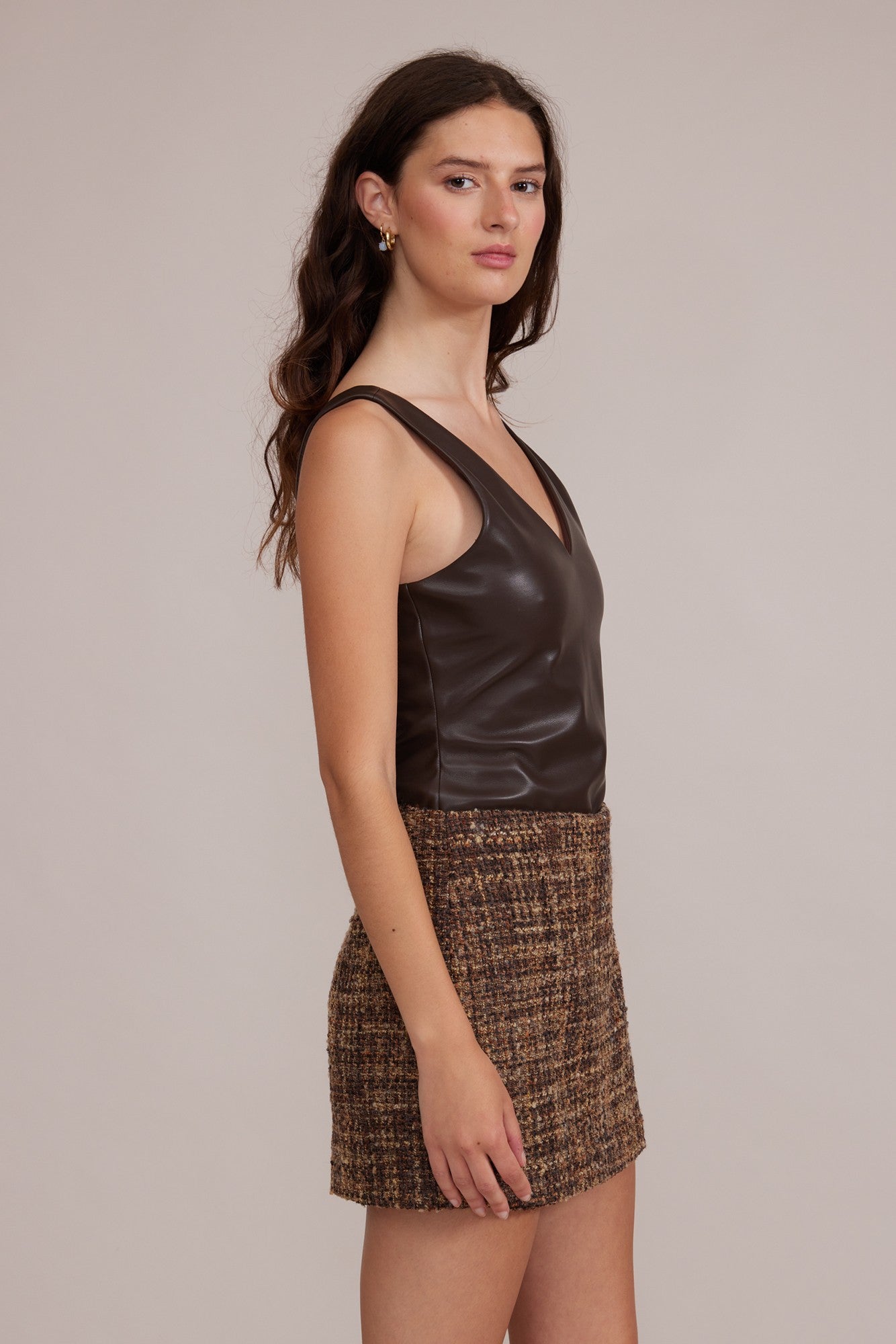 LUCY PARIS FAUX LEATHER BODYSUIT
