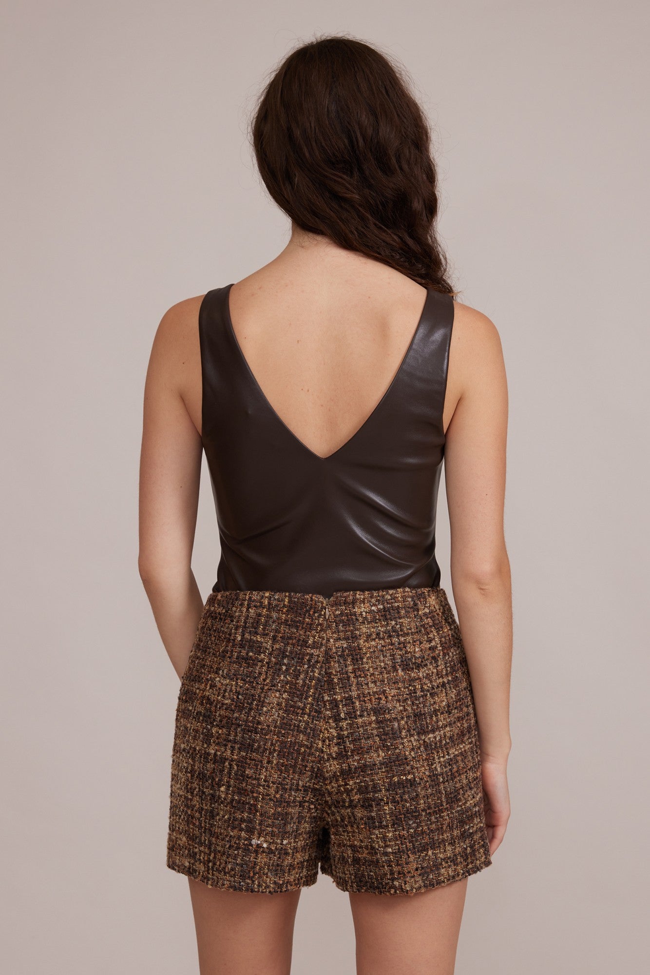 LUCY PARIS FAUX LEATHER BODYSUIT