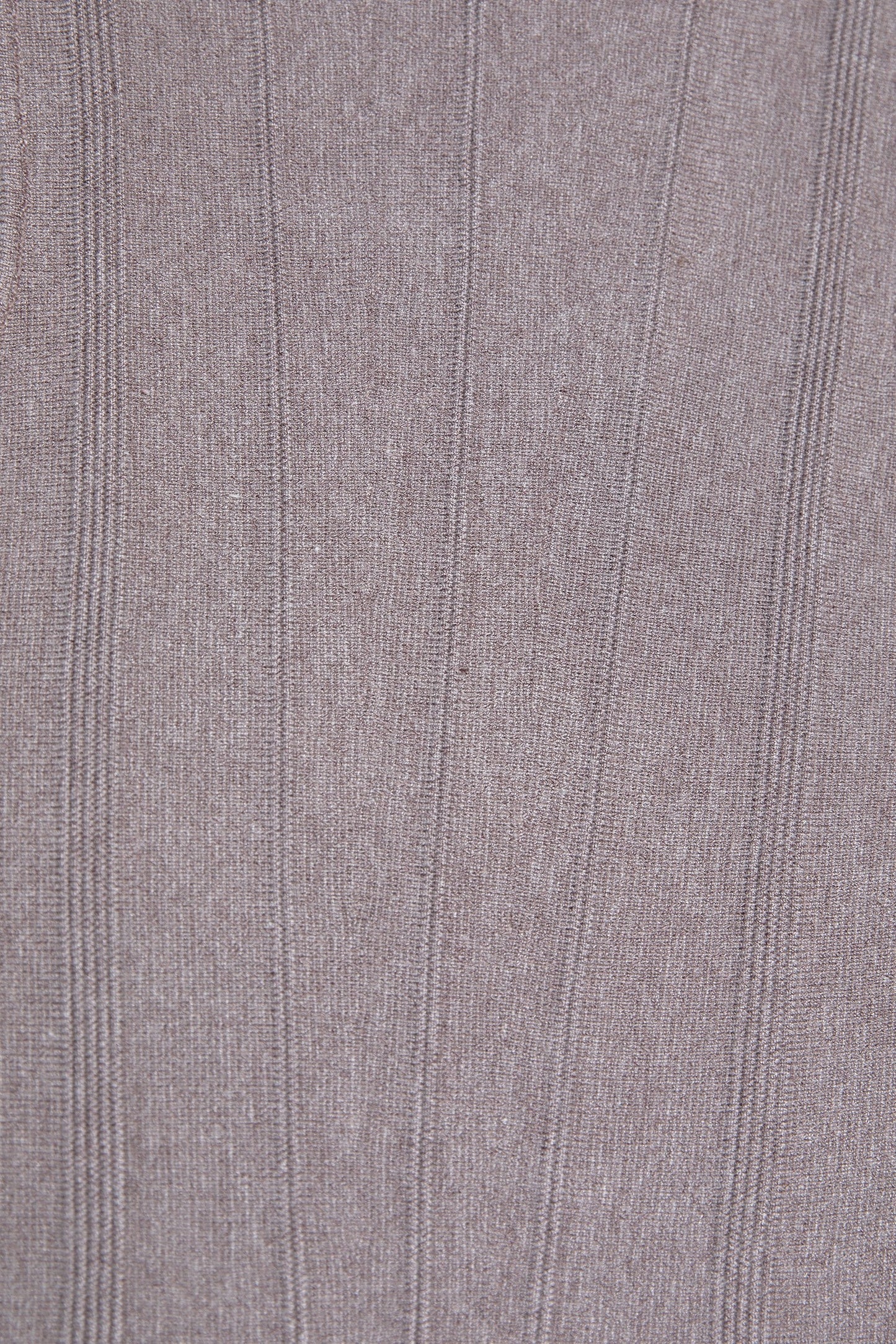 Close up of the fabric from the brown knit crop top to see what the fabric look like.