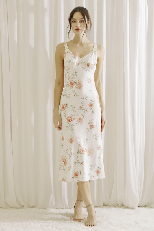 Ivory Floral Slip Dress