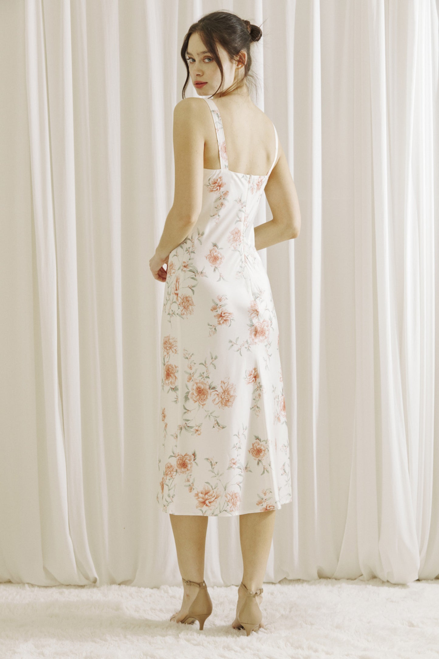 Ivory Floral Slip Dress