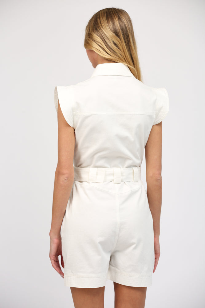SLEEVELESS BELTED ROMPER