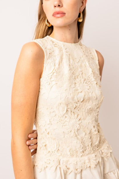 Amy Lynn Frida Sleeveless Crochet Mini Dress